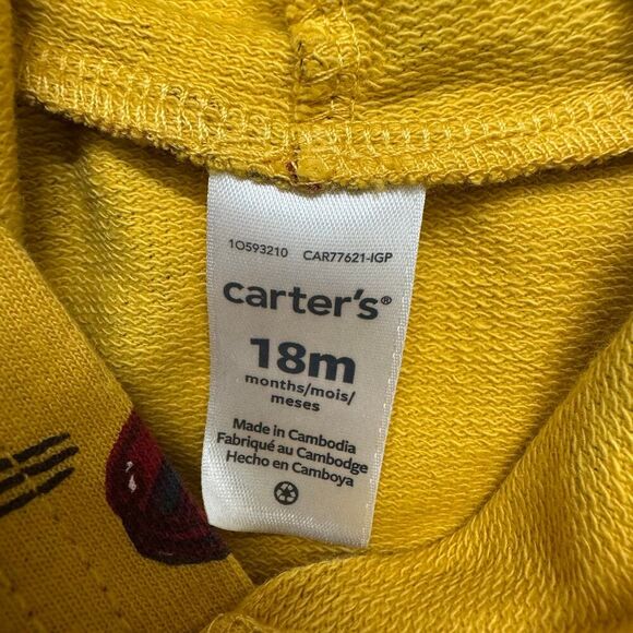Carter’s Baby Boy Cars Long Sleeve Top Hooded 18M NWT - Picture 3 of 4